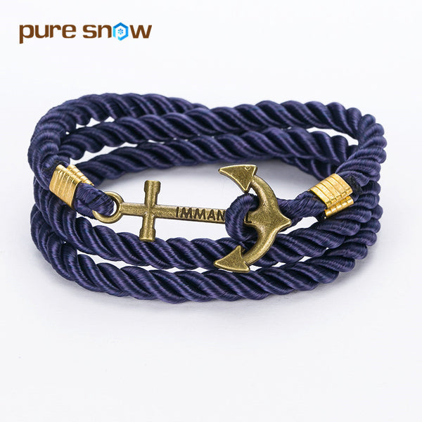 Rope Anchor Hooks Charm Bracelet
